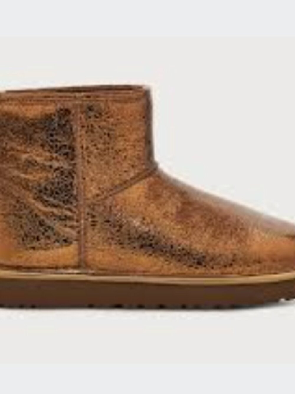 UGG Classic Mini Metallic Sparkle Bronze Shearling Boots Women’s Size 8 NWOB - Picture 10 of 10